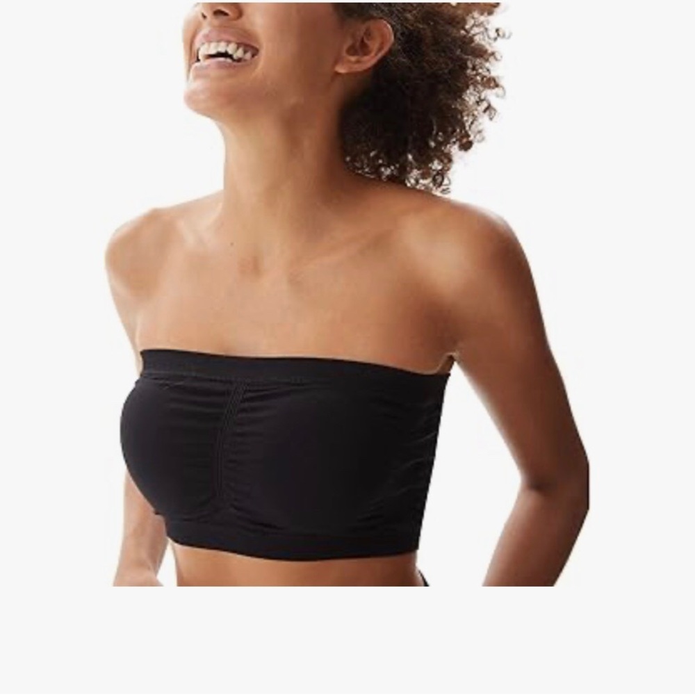 Black Strapless Bandeau Top